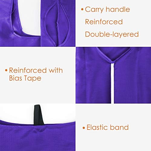 BeeGreen Purple Reusable Grocery Bags Wholesale Purple Reusable Kitchen Bags Bulk Foldable-Machine Washable with Zipper Storage Pouch 20 Packs - Image 7