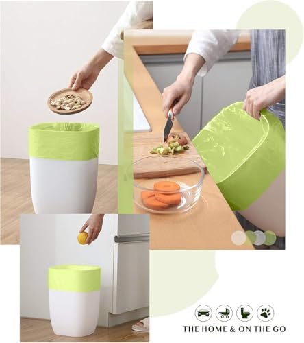 Compostable Trash Bags - FORID 13 Gallon Tall Kitchen Garbage Bags 80 Count Unscented Trash Can Liners 55 Liter Medium Wastebasket Bags for Bathroom Home Bedroom Office Garbage Can (5Rolls/Green) - Image 2