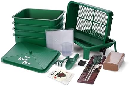Blütezeit 5-Tray Worm Compost Bin, 53QT Worm Composter Indoor & Outdoor, Worm Farm Starter Kit for Vermicomposting, Recycling Food Waste (Green) - Image 6