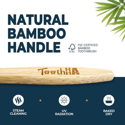 Firm Boar Bristle Bamboo Toothbrushes 6 Pack | Microplastics & Nylon Free; 100% Biodegradable & Compostable | Organic Natural Toothbrush; Hard Bristles Toothbrushes - Image 4