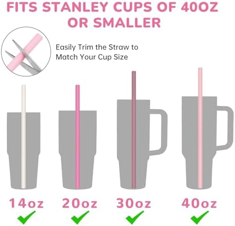Tomorotec 15PCS Silicone Drinking Straws Fit for Stanley 40oz 30oz Tumbler - Image 3
