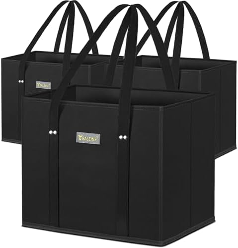 BALEINE 3PK Reusable Grocery Bags, Heavy Duty Shopping Tote Bag by BALEINE