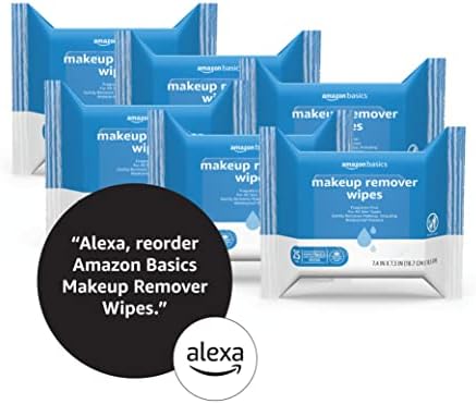 Amazon Basics Makeup Remover Wipes, Formulated without Fragrance and Alcohol-Free, Gentle Cleansing, Removes Waterproof Mascara, Dermatologist Tested, 25 Count, Pack of 6 - Image 5