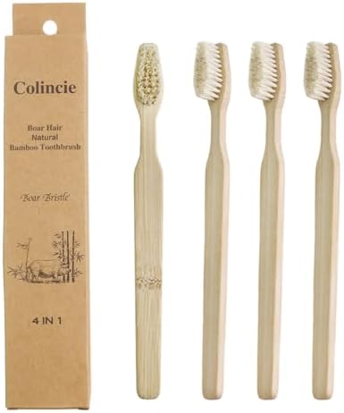 Bamboo Toothbrushes, Boar Bristle Toothbrush, Biodegradable Natural Bamboo Wooden Toothbrush (4) - Image 5
