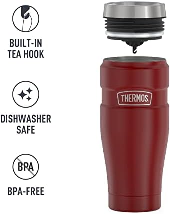 THERMOS Stainless King Vacuum-Insulated Travel Tumbler, 16 Ounce, Rustic Red (Pack of 4) - Image 5