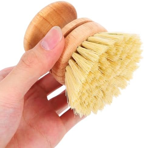 Dish Brush Wooden Handle with Natural Sisal Bristles - Image 4