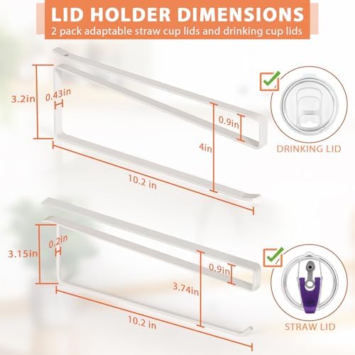 2 Pack Tumbler Lid Organizer, Versatile Storage Holds 20 Lids, Round&Flat - Image 4