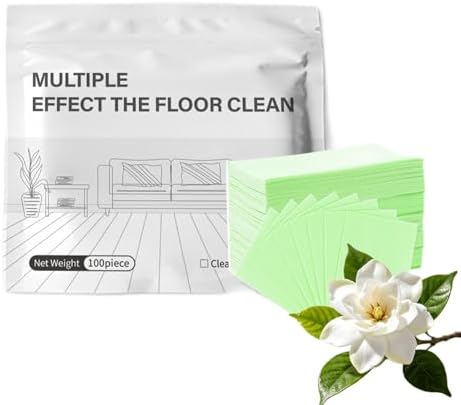 Floor Cleaning Tablets, 100 PCS Concentrated Dissolvable Multi-Effect Floor Cleaner Sheets, Portable Mopping Solution for Tile, Hardwood, Laminate & Marble Multi-Surface Cleaning (Green) by Unknown