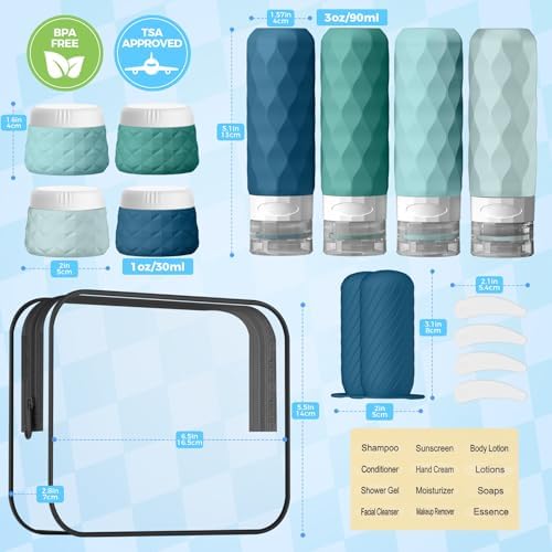 Silevoler 16Pack Travel Bottles for Toiletries, Bottles, Jars, and Covers - Image 2