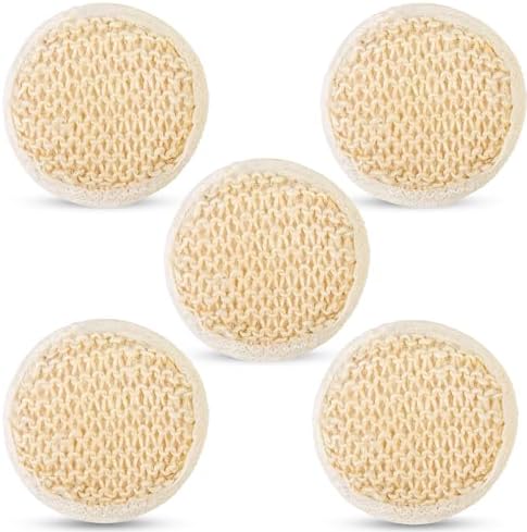 Soft Weave Facial Exfoliation Discs with Secure Finger Band - Sisal Cleanser Sponge Pads for Gentle Cleansing, 5-Pack by Jairestone