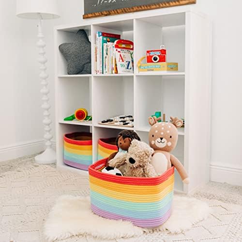 OrganiHaus Rainbow Baskets for Shelves, Set of 3, 15x9x10 - Image 6