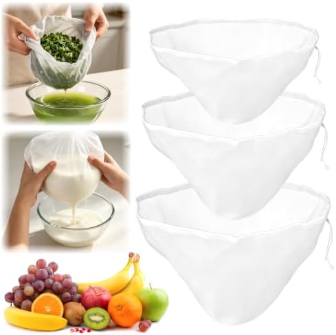 3PCS Organic Cotton Cheesecloth Bags with Drawstring by Unknown
