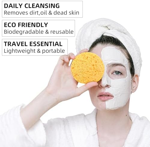 120-Count Compressed Facial sponges for Daily Facial Cleaning - Image 4