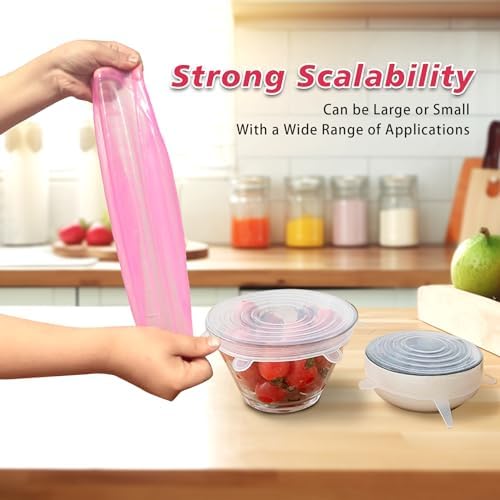 SXunakou 14 Piece Stretchable Silicone Fresh-Keeping Cover (Blue) - Image 4