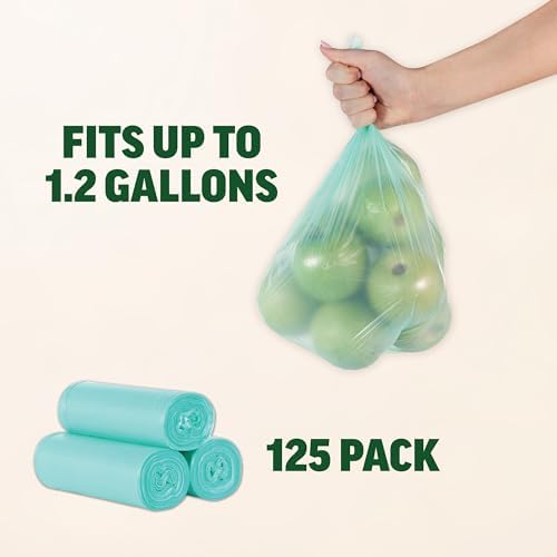 Compostable Recycling Trash Bag, 1.2 Gallon, 125 Count - Image 4