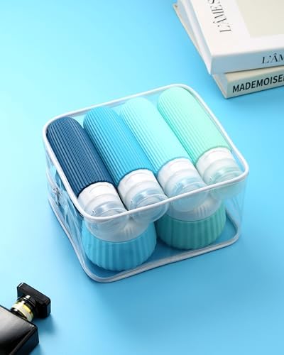 Mrsdry Travel Bottles for Toiletries 8 Pack, TSA Approved 3 oz Travel Containers with Clear Bag, Leak Proof Silicone Squeezable Essentials Jars - Image 5