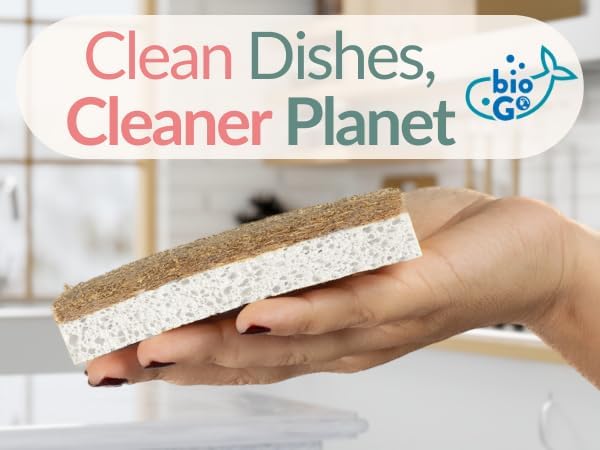 bioGo White 12 Pack Biodegradable Kitchen Sponge - Eco-Friendly, Compostable, Natural Cellulose Dish - Compostable - Biodegradable - Cellulose Sponges Kitchen - Image 7