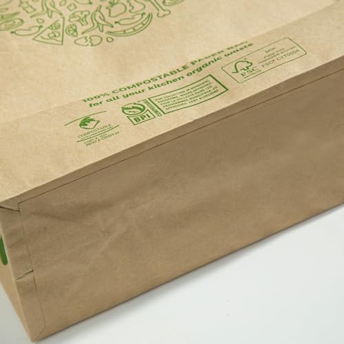 Hytrend-Kitchen Food Waste Bag-35 Bags-%100 Compostable paper Bag - Leak Resistant Liner - Small-Certified by BNQ and BPI,CMA-I,CMA-W - Image 4