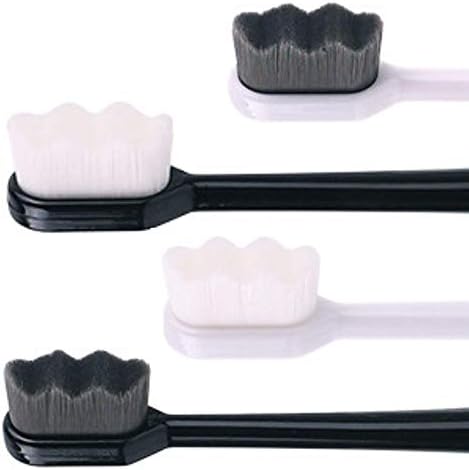 Wimolek Extra Soft Toothbrush for Sensitive Gums and Teeth with 20,000 Ultra Soft Bristles. Micro-Nano Toothbrush. Excellent Cleaning Effect (2 Pack) (White Wave Bristle) - Image 2