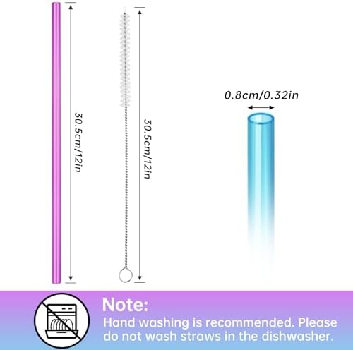 NiHome 12-Pack Plastic Reusable Straws Fit for Stanley 40 30 64 oz Tumbler - Image 7