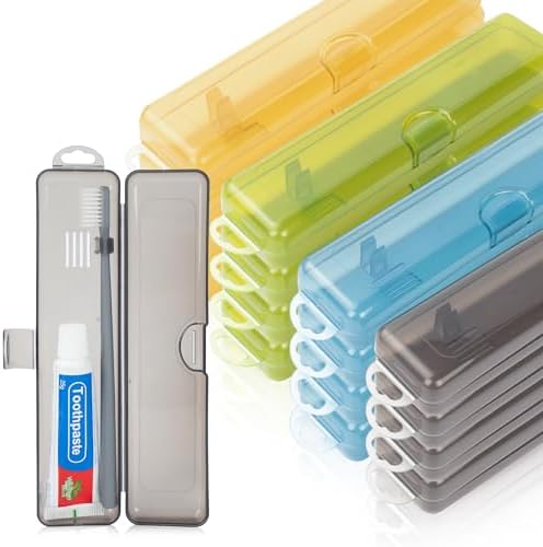 Travel Toothbrush Holder (12pcs, Yellow,Gray,Blue,Green) by Buyitnow