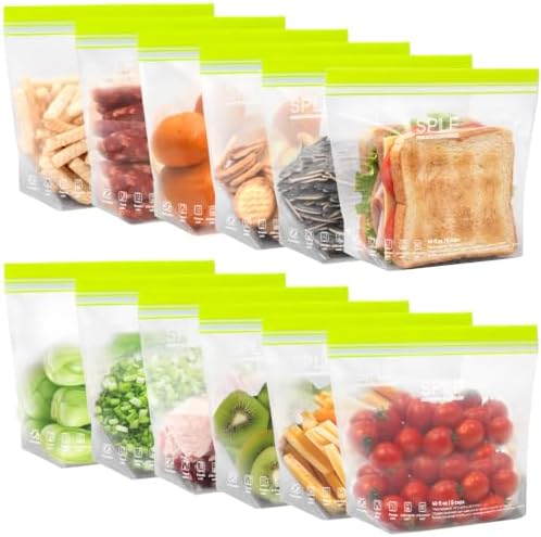 SPLF 12 Pack Reusable Sandwich Bags Dishwasher Microwave Safe by SPLF