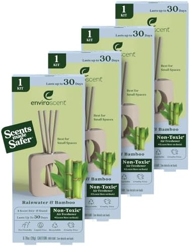 Enviroscent Scent Stix™ Starter Kit with Mango Wood Stand & Refill (4 Pack) by Enviroscent