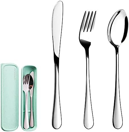 SAOSHYPEI Portable Cutlery Set with Case, 4-Piece Stainless Steel, Silver - Image 4