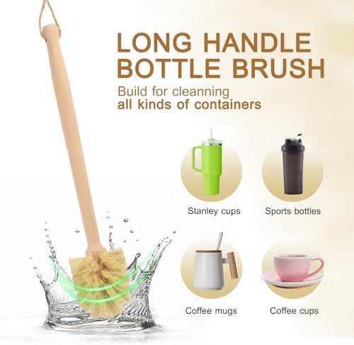 2-in-1 Wood Bottle Brush & Stainless Steel Straw Cleaning Brush - Image 4