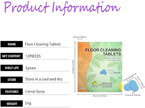 DOUNIU 12pcs Floor Cleaner Tablets, Pre-Measured Dissolvable Cleaning Solution for Tile, Vinyl, Hardwood, Fresh Lemon Scent, Compatible with Robot Mops & Wet/Dry Vacuums (24pcs) - Image 7