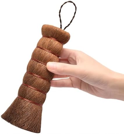 1 Pack Palm Dish Brush, Natural Palm Fiber Scrub Brush for Washing Dishes, Pots & Pans - Soft, Dense Bristles Non-Scratch, Hanging Loop for Easy Storage, Ideal for Kitchen Cleaning by Kriulre