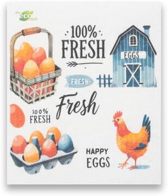 SWEDEdishcloths - Cellulose Sponge Dish Towels - Mixed Set of 6 (One of Each Design) Chickens Swedish Dish Cloths - Image 5