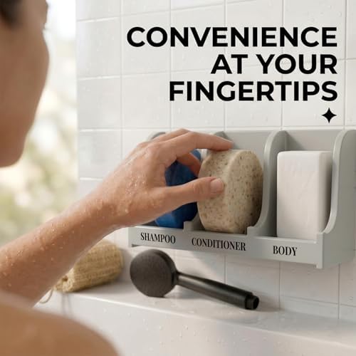Soap Holder for Shower Wall, 3-Compartment Soap Dish [Patent Pending] - Image 4