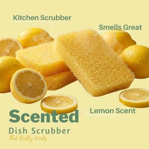 Peachy Clean Kitchen Dish Sponge & Scrubbers, Fresh Lemon Scent, Non-Scratch, Odor-Resistant, Durable Silicone Dish Sponges for Kitchen. - Image 5