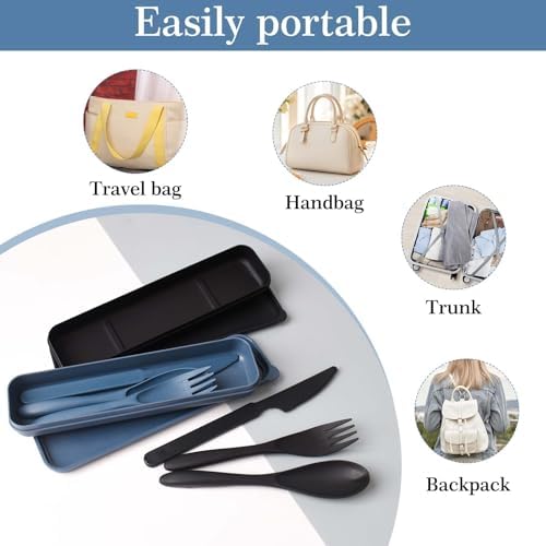 2 Sets Reusable Utensils Set with Case, Portable Travel Cutlery - Image 4