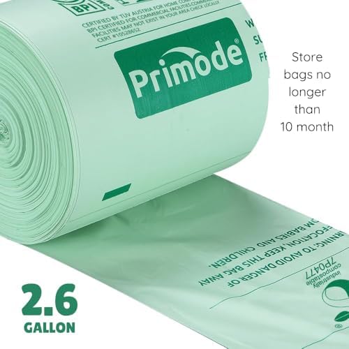 Compost Bags, Compostable Trash Bags 2.6 Gallon Compostable Bags, Small Compost Bags for Countertop bin Extra Thick 0.71 Mil. ASTM D6400 Certified By BPI and TÜV AUSTRIA (2.6 Gallon, 200 Units) - Image 2