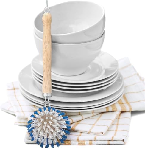 HIC Kitchen Dish Washing Vegetable Scrub Brush, Non-Scratch Nylon Bristles, Set of 2 - Image 4