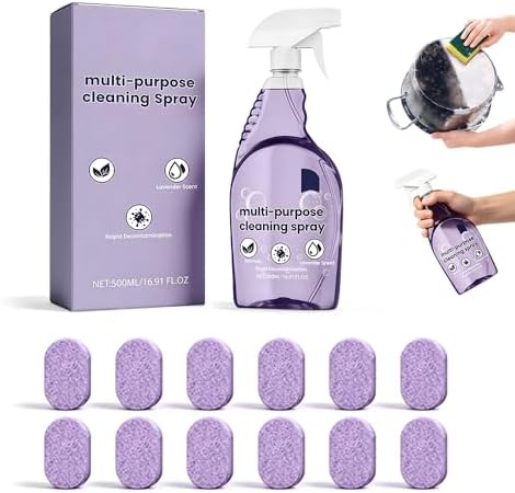 Eadwe Spray Oven Cleaner, 2026 New All-Purpose Spray Cleaner with Concentrated Cleaning Tablets, Multi-Surface Cleaning Spray for Oven, Grill, Kitchen, Bathroom and Home (1 Bottle+12 Pcs) by Eadwe