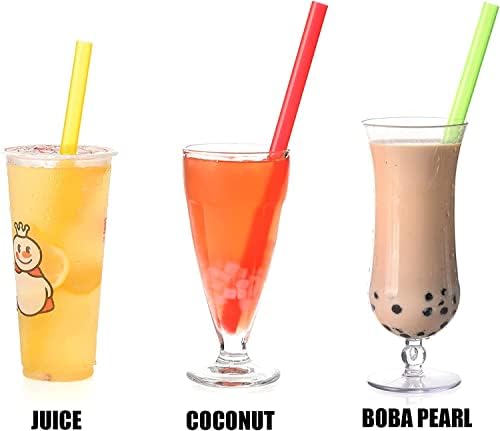ALINK 12 Pcs Reusable Boba Straws, 8.5-inch Smoothie Straws with 2 Brushes - Image 6
