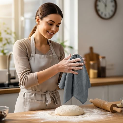 Utopia Kitchen Light Grey Flour Sack Towels [6 Pack-28 x 28 in] 100% Cotton - Image 2