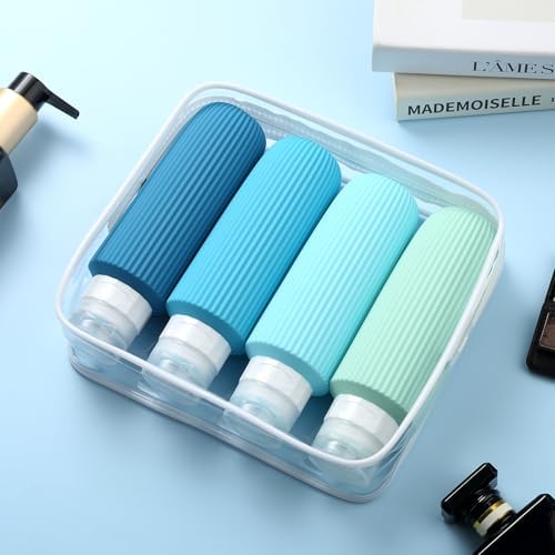 Mrsdry Travel Bottles for Toiletries, Large 6oz Travel Size Containers, BPA Free Leak Proof Tubs Refillable Liquid Accessories with Toiletry Bag for Cometic Shampoo and Lotion Soap (4 Pack) - Image 7