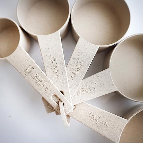 Beille 6pc Wheat Straw Kitchen Utensil Set Peeler Cutter Grater Spoons and Cups - Image 4