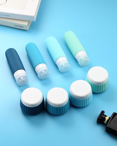 Mrsdry Travel Bottles for Toiletries 8 Pack, TSA Approved 3 oz Travel Containers with Clear Bag, Leak Proof Silicone Squeezable Essentials Jars - Image 6