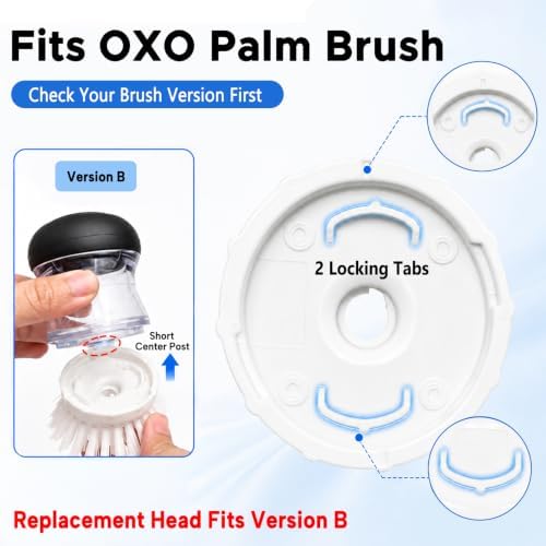 4 Pack Palm Brush Refills for OXO Soap Dispensing Dish Brush, White - Image 2