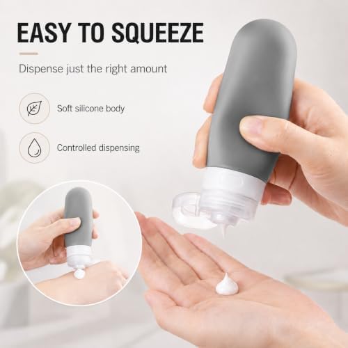 17-Piece Leak Proof Refillable Travel Bottles for Toiletries with Pouch - Image 5