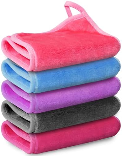 Nugilla Makeup Remover Cloth, 13x7 Inch Reusable Makeup Remover Towels, Microfiber Fast Drying Facial Washcloth, Soft Face Towels for Washing Face by Nugilla