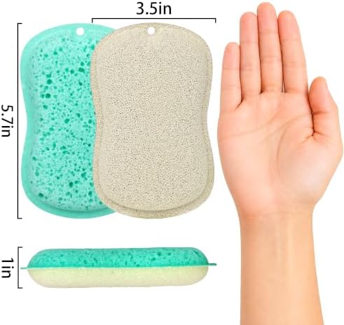 Natural Bamboo Dish Brush Set, 1 Long & 1 Short Handle Sisal Brushes with 4 Loofah Sponges, Non-Scratch Cleaning Brushes for Dishes, Pots, Cups, Vegetables & Sinks - Image 3