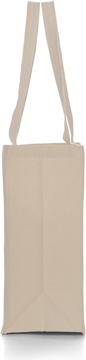 12-Pack Large Canvas Tote Bags, Natural Cotton Reusable with Handles – Bulk Shopping Bags for Work, Travel & Beach – Natural