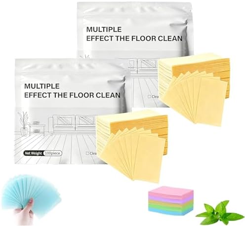 Floor Cleaning Tablets Multi-surface Cleaner, 100-Piece Floor Cleaning Solution Tablets, Water-Soluble Floorcleaning Sheets for Hardwood Laminate Tile & Rv Walls Deodorization (2Yellow) by Unknown