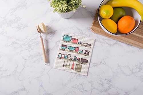 DII Swedish Dishcloths for Kitchen & Cleaning, Reusable, Machine Washable & Dishwasher Safe, Biodegradable, 7.75 x 6.75, Utensils, 3 Piece - Image 5